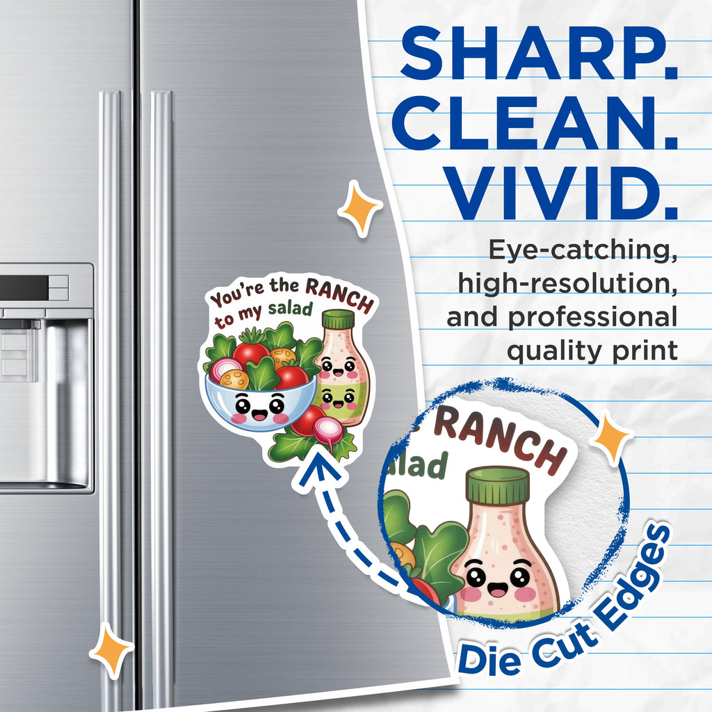 (2 Pack) Ranch Salad Magnets - You're The Ranch to My Salad - Funny Foodie Decor - Kawaii Couple Love Note - 5 Inches On Longest Side - Thick Durable Magnet - Made in USA - MAG38353