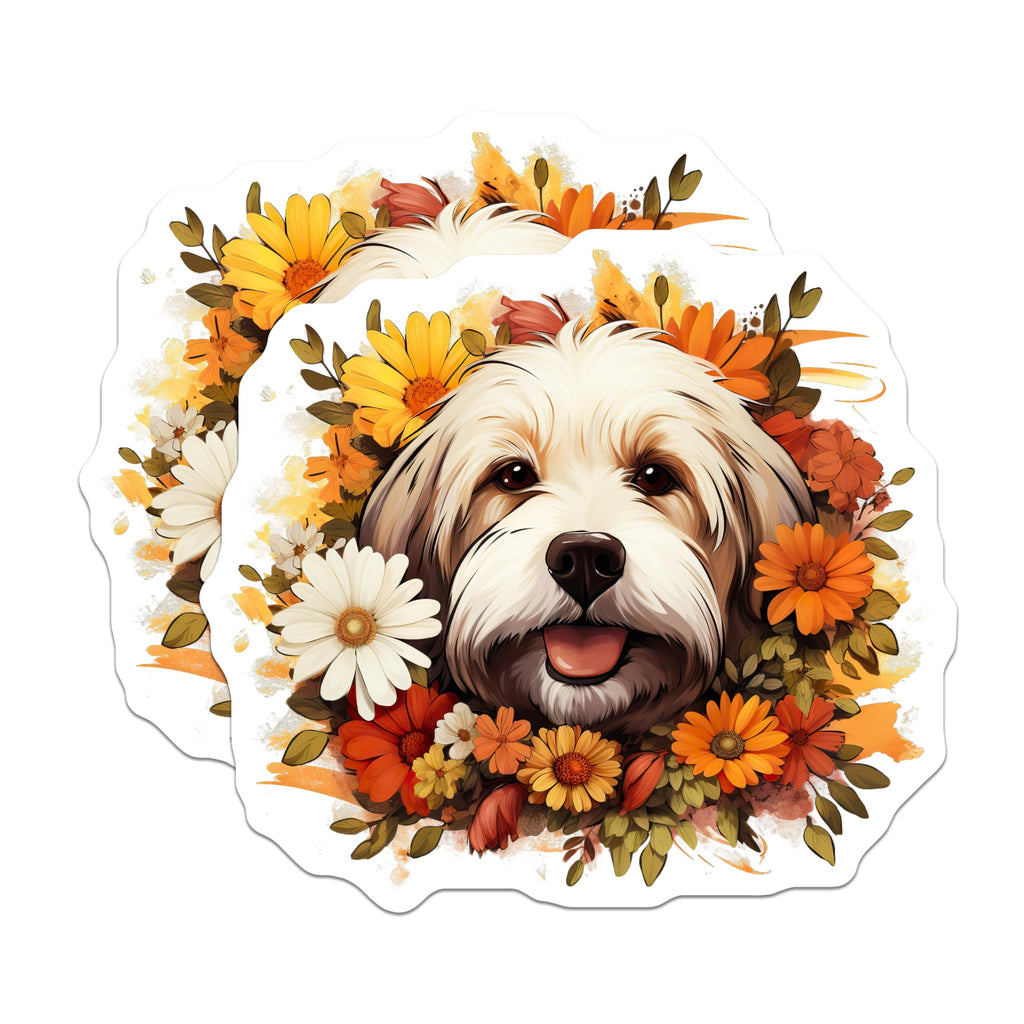(2 Pack) Havanese Dog Magnets - Floral Puppy Fall Decor - Pet Lover Refrigerator Magnets - 5 Inches On Longest Side - Thick Durable Magnet - Made in USA - MAG30541