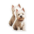 (2 Pack) Westie Dog Magnets - Adorable West Highland Terrier Fridge Accessory - Pet Owner Cute Animal Decor - 5 Inches On Longest Side - Thick Durable Magnet - Made in USA - MAG29766