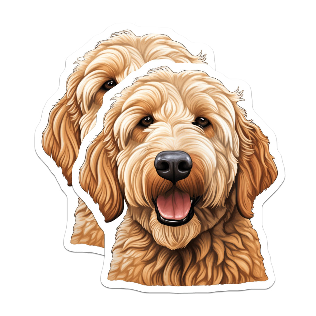 (2 Pack) Goldendoodle Dog Magnets - Dog Lover Kitchen Decor - Pet Parent Refrigerator - 5 Inches On Longest Side - Thick Durable Magnet - Made in USA - MAG26695