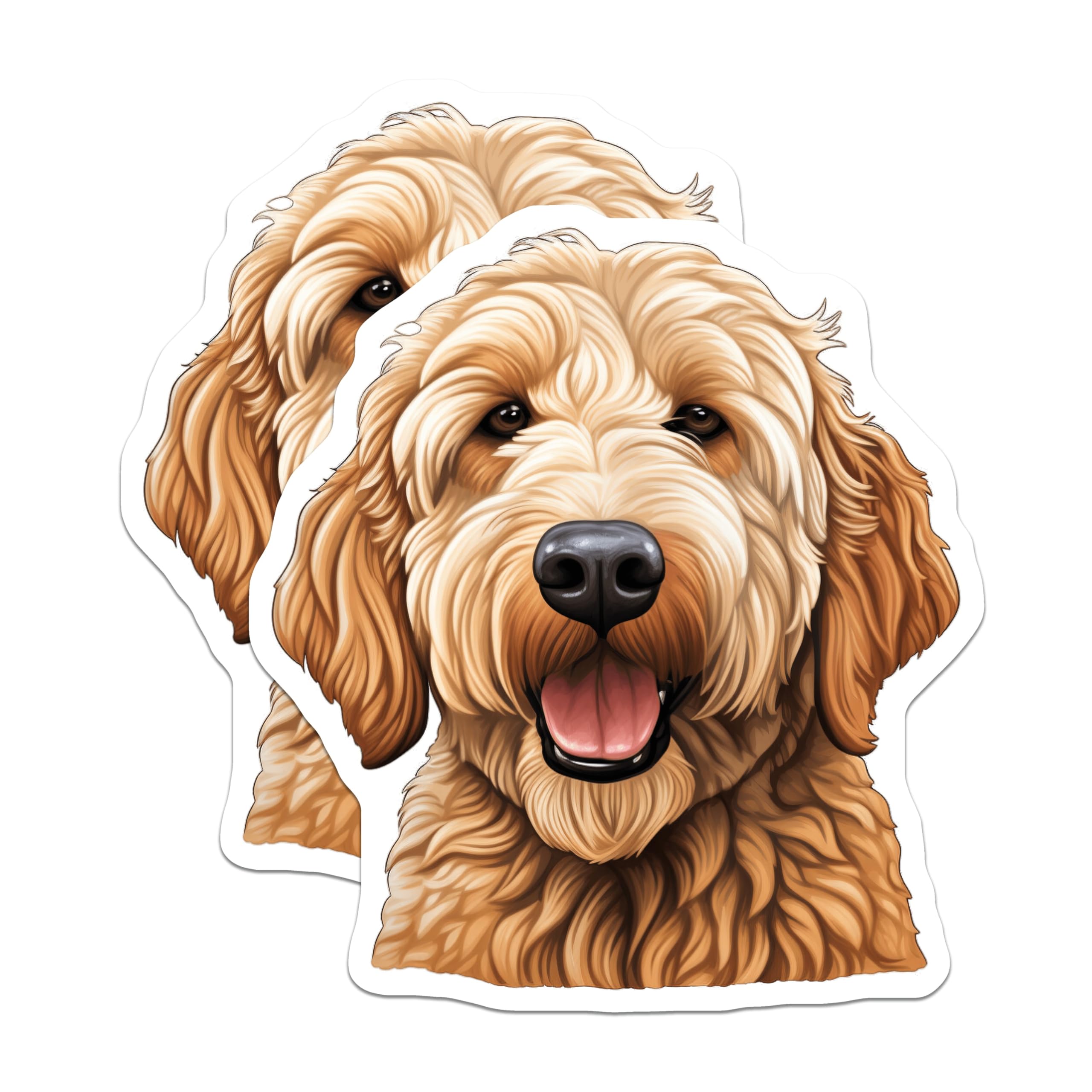 (2 Pack) Goldendoodle Dog Magnets - Dog Lover Kitchen Decor - Pet Parent Refrigerator - 5 Inches On Longest Side - Thick Durable Magnet - Made in USA - MAG26695