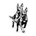 (2 Pack) German Shepherd Magnets - Dynamic Dog Art Decor - Pet Lover Fridge Accessory - 5 Inches On Longest Side - Thick Durable Magnet - Made in USA - MAG36621