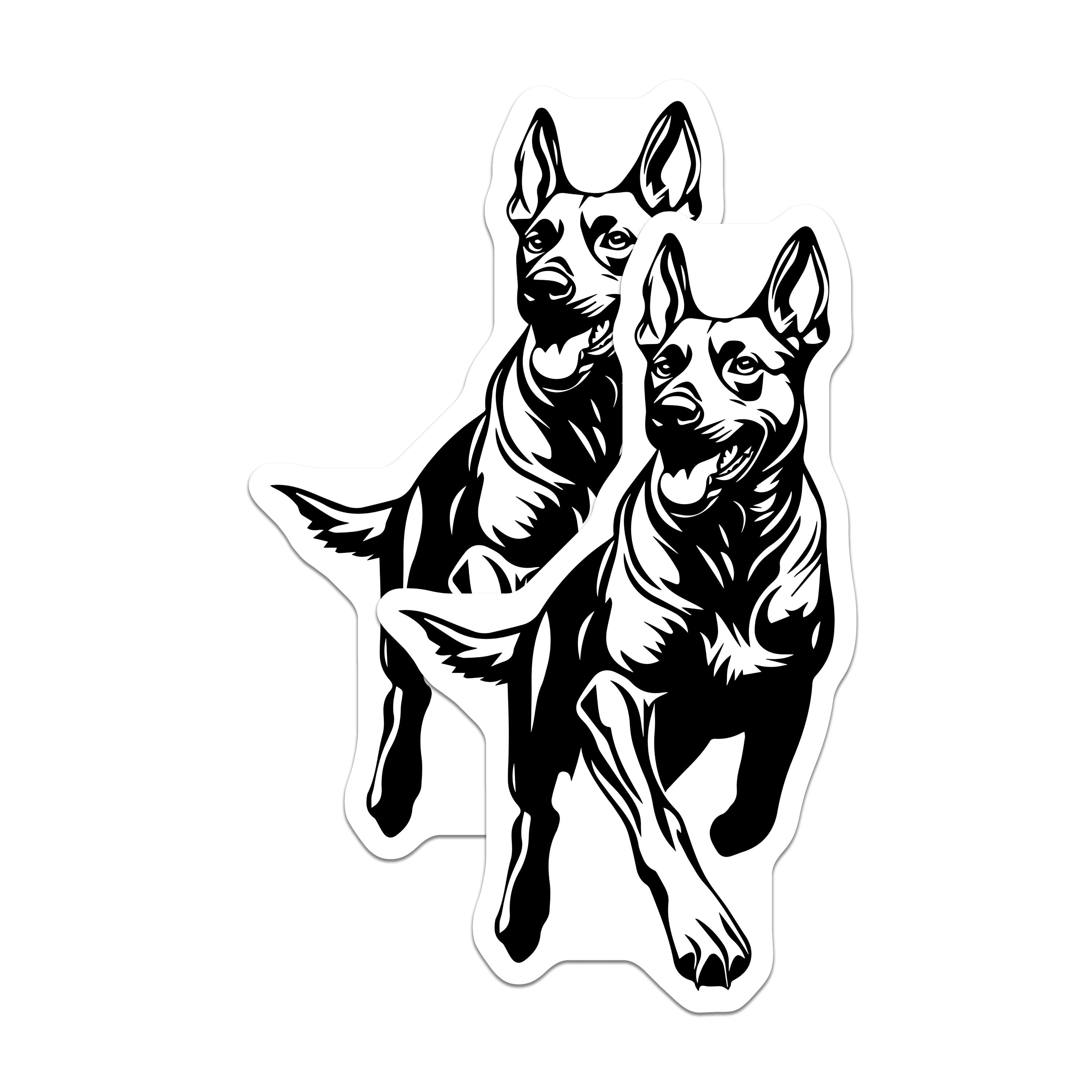 (2 Pack) German Shepherd Magnets - Dynamic Dog Art Decor - Pet Lover Fridge Accessory - 5 Inches On Longest Side - Thick Durable Magnet - Made in USA - MAG36621