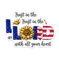 (2 Pack) Trust in The Lord Magnets - Sunflower Decor - Faith and Patriotic Home Decor - 5" On Longest Side - for Cars, Fridges, Toolboxes - Made in USA - MAG7874