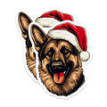 (2 Pack) German Shepherd Christmas Magnets - Santa Hat Dog - Pet Lover Holiday Decor - 5 Inches On Longest Side - Thick Durable Magnet - Made in USA - MAG29039