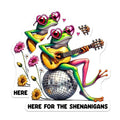 (2 Pack) Frog Guitar Shenanigans Stickers - Fun Frog with Guitar - Quirky Animal - Cute and Funny - 5" On Longest Side - Sticks to Smooth Flat Surfaces - Made in USA - BMCS7614