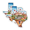 (2 Pack) Texas State Stickers - Decorative Vinyl Decal - Texas Art Stickers for Laptop - 5" On Longest Side - Sticks to Smooth Flat Surfaces - Made in USA - BMCS6291