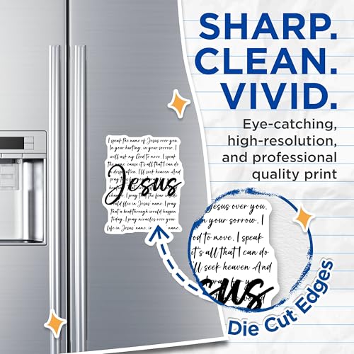 (2 Pack) Jesus Inspirational Quote Magnets - Christian Faith Magnets - Religious Motivational Magnets - 5" On Longest Side - for Cars, Refrigerators, Toolboxes, Lockers - Made in USA BMCS3084