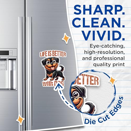 (2 Pack) Life is Better with Dog Magnets - Cute Dog Lover Magnets - Inspirational Dog Quotes Magnets- 5" On Longest Side - for Fridges, Toolboxes, Cars - Made in USA - MAG2810