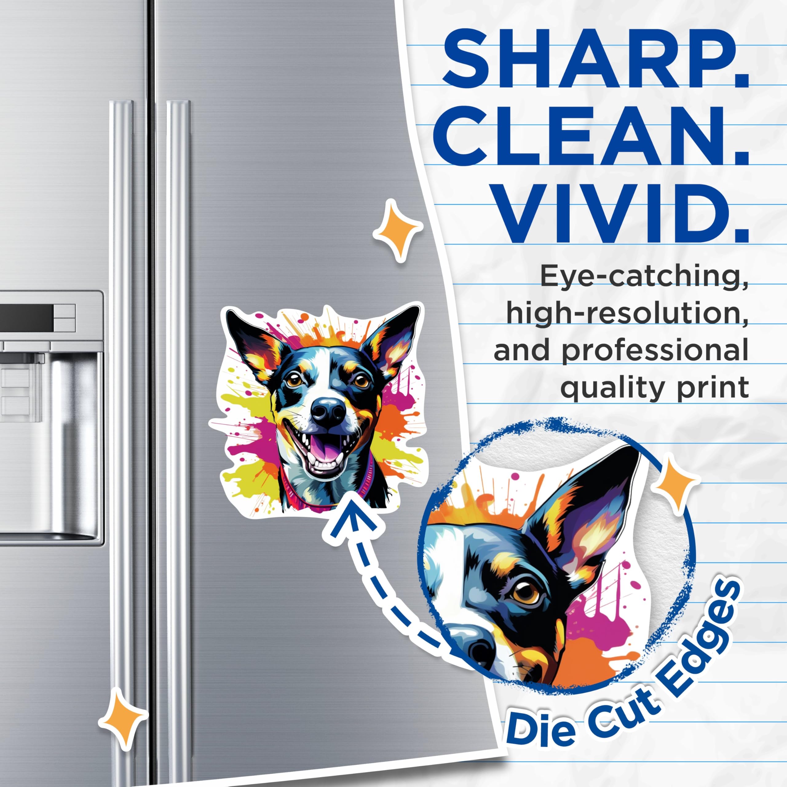 (2 Pack) Rat Terrier Dog Breed Magnets - 5 Inches On Longest Side - Choose from Over 100 Dog Breeds - for Cars, Refrigerators, Toolboxes - Made in USA - MAG1928