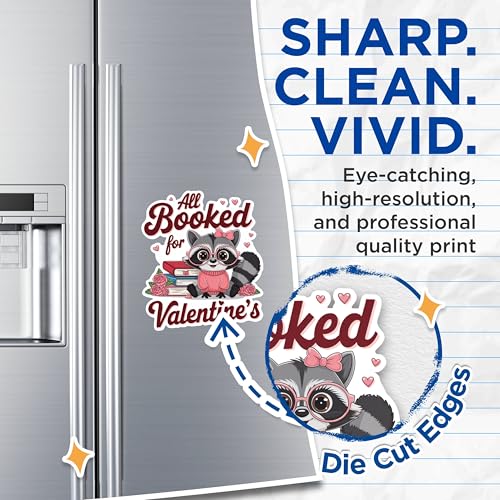 (2 Pack) All Booked for Valentine's Magnets - Cute Raccoon Magnets with Glasses - Valentine's Day Love DÃƒÂ©cor Magnets- 5" On Longest Side - for Fridges, Toolboxes, Cars - Made in USA - MAG2846