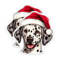 (2 Pack) Dalmatian Christmas Magnets - Santa Hat Dog Decor - Holiday Pet Accessories - 5 Inches On Longest Side - Thick Durable Magnet - Made in USA - MAG25055