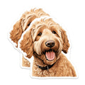 (2 Pack) Goldendoodle Dog Magnets - Happy Doodle Pet Decor - Dog Mom Fridge Accessory - Animal Lover Locker Magnet - 5 Inches On Longest Side - Thick Durable Magnet - Made in USA - MAG27878