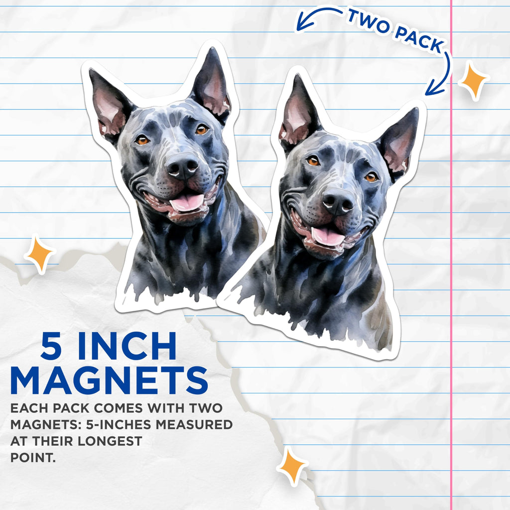 (2 Pack) Thai Ridgeback Dog Magnets - Watercolor Pet Art - Animal Lover Decor - 5 Inches On Longest Side - Thick Durable Magnet - Made in USA - MAG24336
