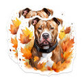 (2 Pack) Fall Pitbull Dog Magnets - Autumn Pet Lover Decor - Watercolor Leaf Fridge Art - 5 Inches On Longest Side - Thick Durable Magnet - Made in USA - MAG25487