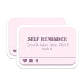 (2 Pack) Self Reminder Growth Stickers - Inspirational Quote - Motivational Message - 5" On Longest Side - Sticks to Smooth Flat Surfaces - Made in USA - BMCS8328