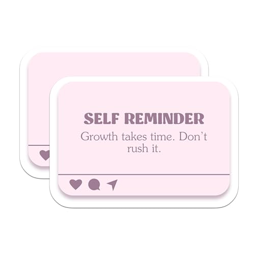 (2 Pack) Self Reminder Growth Stickers - Inspirational Quote - Motivational Message - 5" On Longest Side - Sticks to Smooth Flat Surfaces - Made in USA - BMCS8328