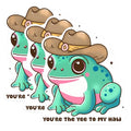 (3 Pack) Cowboy Frog Decals - Yee Haw Love Quote - Western Laptop Decal - 3 Inches On Longest Side - Easy Peel & Apply - Made in USA - 3MCS0888