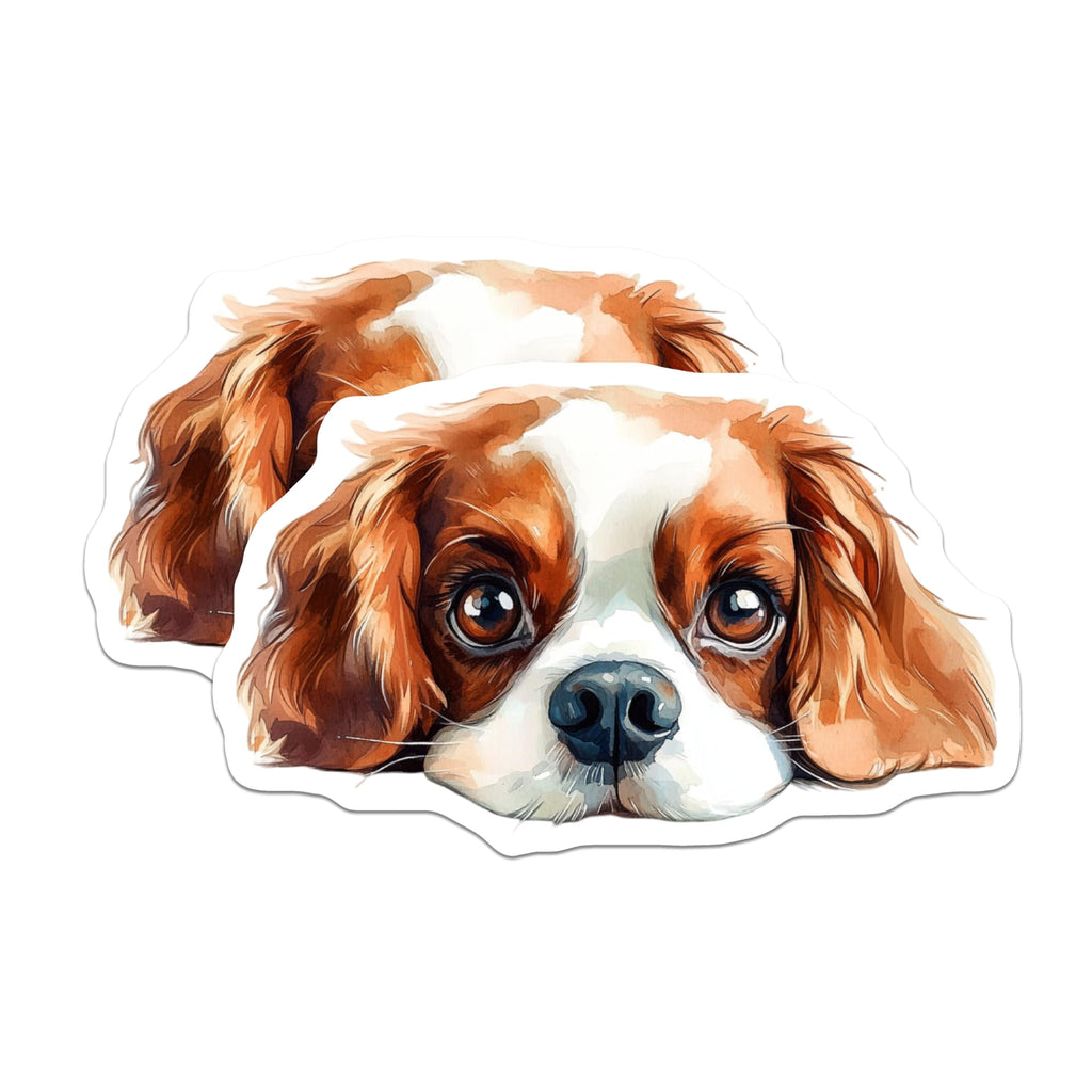 (2 Pack) Cavalier King Charles Spaniel Magnets - Dog Breed Art - Cute Puppy Decor - 5" On Longest Side - Premium Magnet - for Cars, Refrigerators, Toolboxes, Lockers - Made in USA - MAG14262