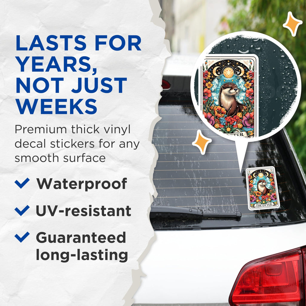 (2 Pack) Otter Stickers - Animal Art Stickers - Vibrant Wildlife Stickers - 5" On Longest Side - Sticks to Smooth Flat Surfaces - Made in USA - BMCS4477
