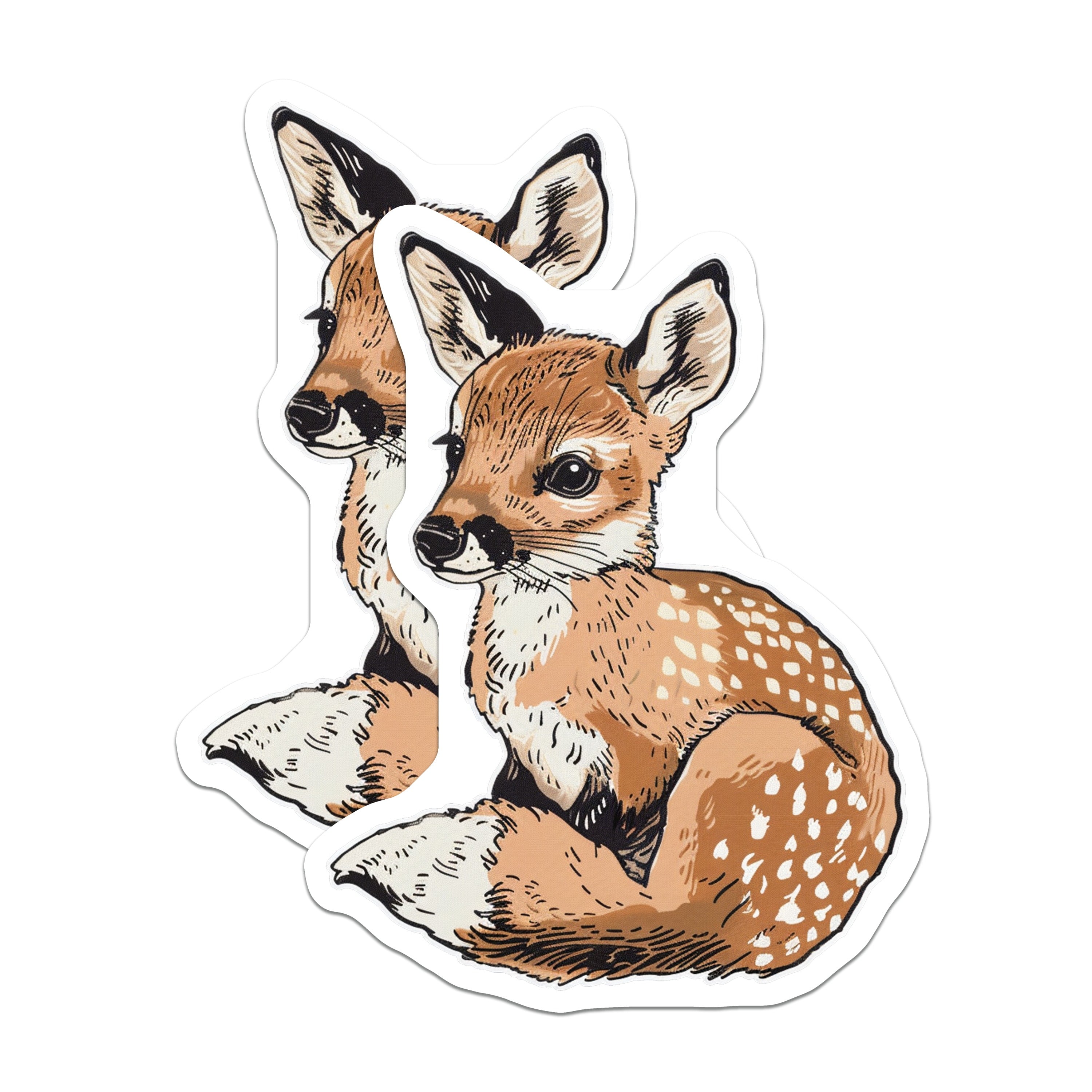 (2 Pack) Cute Fawn Magnets - Woodland Animal Decor - Nursery Refrigerator Accent - 5 Inches On Longest Side - Thick Durable Magnet - Made in USA - MAG37921