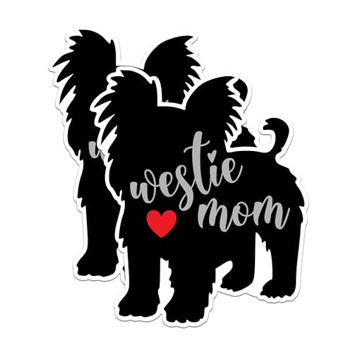 (2 Packs) Westie Dog Mom Magnets - Westie Dog Breed Magnets - 5 Inches On Longest Side - Premium Magnet - for Fridges, Toolboxes, Cars - Made in USA - MAG2543
