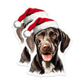 (2 Pack) Christmas Dog Magnets - Santa Hat Labrador Decor - Holiday Pet Refrigerator Accessory - 5 Inches On Longest Side - Thick Durable Magnet - Made in USA - MAG25040
