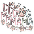 (3 Pack) Dog Mama Decals - Cute Dog Paw Print - Laptop Decals- 3 Inches On Longest Side - Easy Peel & Apply - Made in USA - 3MCS5491