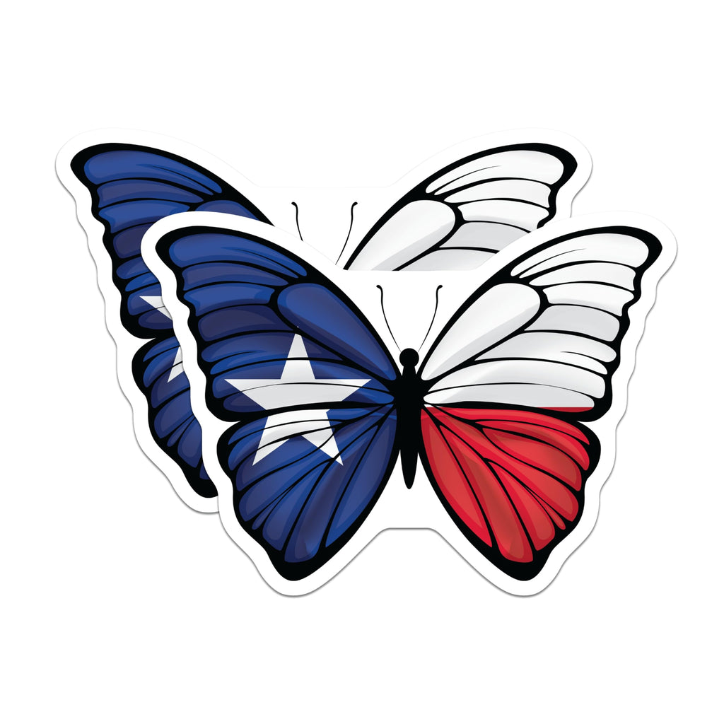 (2 Pack) Texas Chile Flag Butterfly Magnets - Lone Star Nation Pride - South American Identity Decor - Patriotic Flag Art - 5 Inches On Longest Side - Thick Durable Magnet - Made in USA - MAG19245