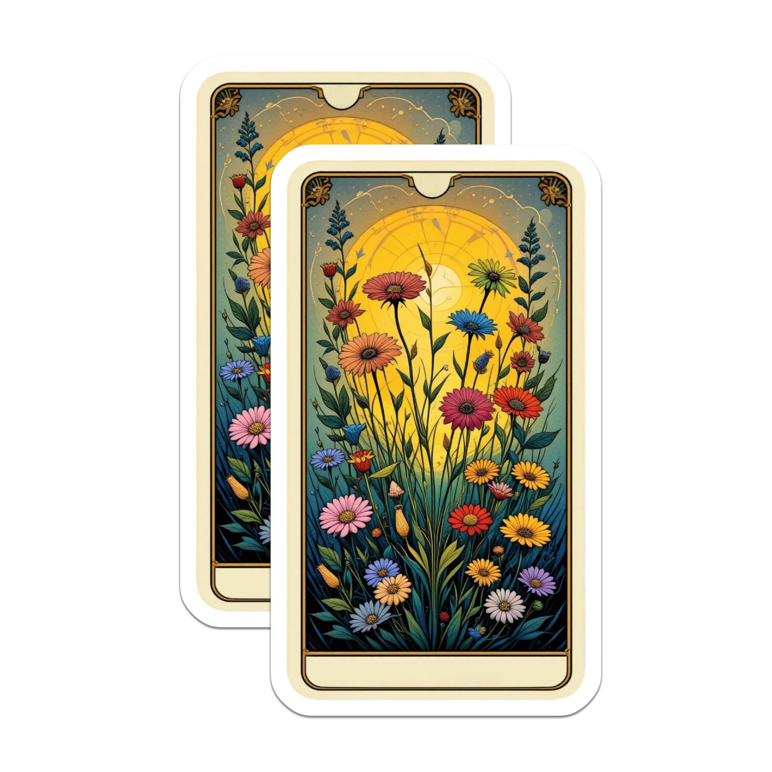 (2 Pack) Wildflower Magnets - Colorful Botanical Art - Celestial Garden Decor Accent - 5 Inches On Longest Side - Thick Durable Magnet - Made in USA - MAG20800