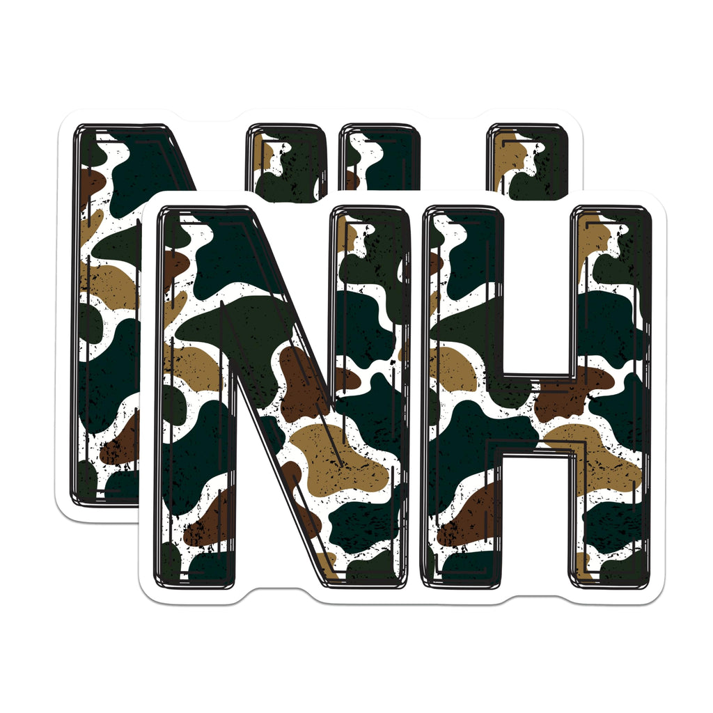 (2 Pack) New Hampshire State Magnets - Camouflage Pattern Decor - Military Style Display - 5 Inches On Longest Side - Thick Durable Magnet - Made in USA - MAG20707