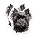 (2 Pack) Black Shaggy Terrier Dog Magnets - Pet Lover Fridge Decor - Cairn Yorkie Schnauzer Style Animal Artwork - 5 Inches On Longest Side - Thick Durable Magnet - Made in USA - MAG25617