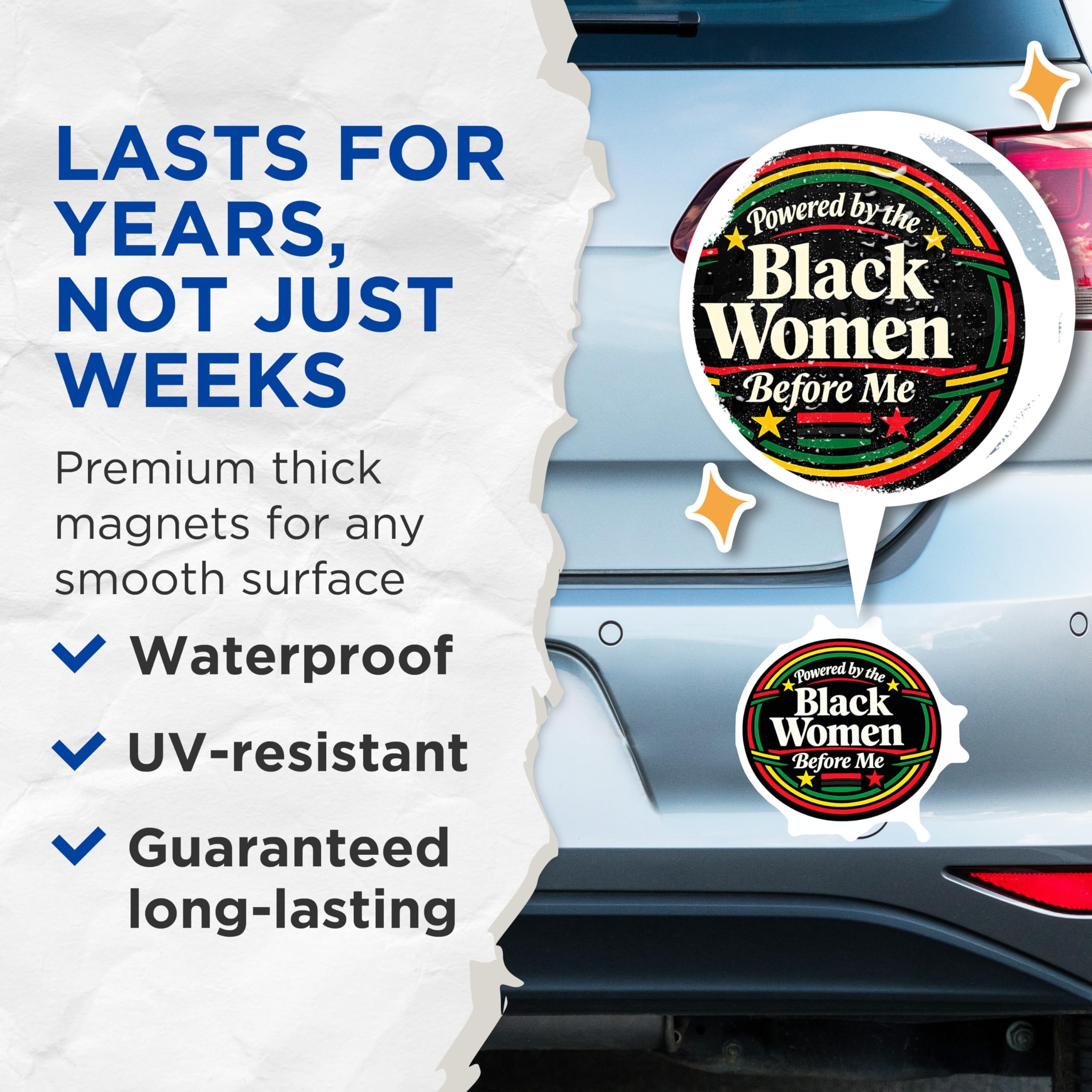 (2 Pack) Black Women Empowerment Magnets - Ancestral Strength Quote - African American Heritage - 5 Inches On Longest Side - Thick Durable Magnet - Made in USA - MAG23090