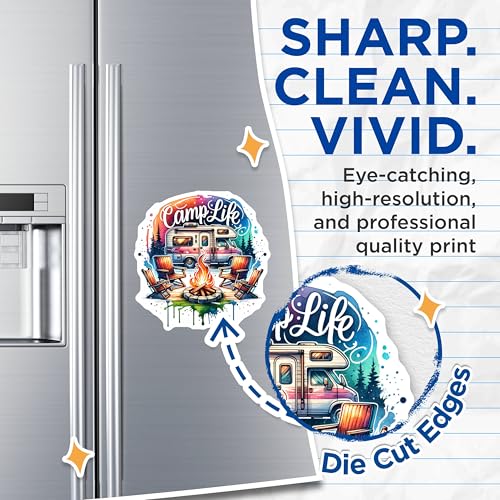 (2 Pack) Camp Life Magnets - RV Camping - Campfire Decor - Outdoor Adventure - Campers Delight - 5" On Longest Side - for Cars, Fridges, Toolboxes - Made in USA - MAG7183