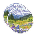 (2 Pack) Mount Rainier National Park Bumper Magnet - US National Park - Choose from 63 Parks - 5" On Longest Side - Decal for Car Bumper, Laptop, Water Bottle, Wall, and Window - MAG1595