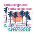 (2 Pack) Forever Chasing Sunsets Magnets Magnets - Tropical Beach Vibes - 5" On Longest Side - Made in USA - Sticks to Refrigerators & Metal Surfaces - MAG8777