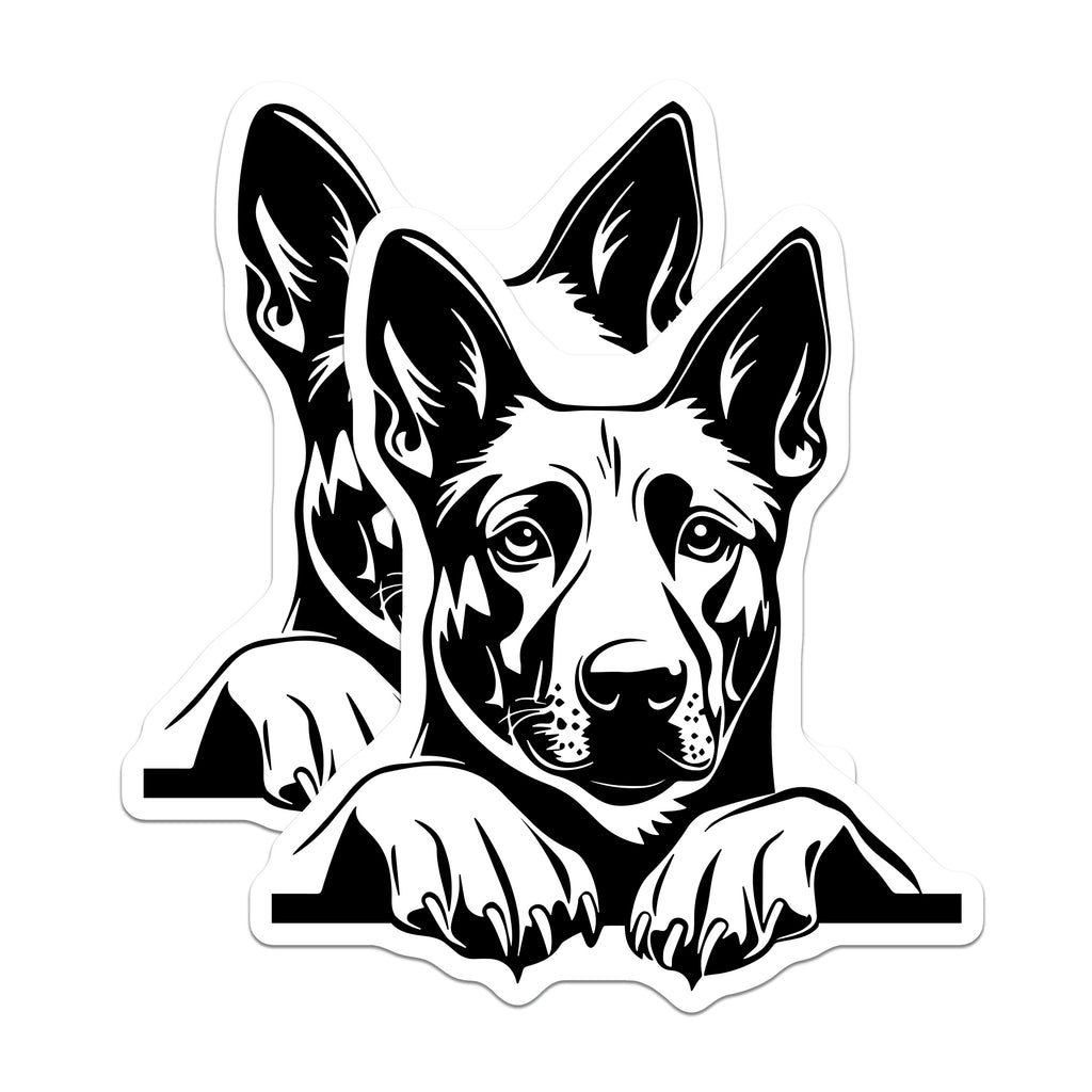 (2 Pack) German Shepherd Magnets - Dog Lover Decor - Pet Owner Refrigerator Art - Animal Themed Kitchen Display - 5 Inches On Longest Side - Thick Durable Magnet - Made in USA - MAG39950