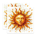 (2 Pack) Sun Puzzle Magnets - Celestial Art Decor - Bohemian Kitchen Accessories - Jigsaw Inspired Design - 5 Inches On Longest Side - Thick Durable Magnet - Made in USA - MAG29495