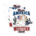 (2 Pack) Make America Western Again Magnets Magnets - Desert Scene - Cactus Art - 5" On Longest Side - Made in USA - Sticks to Refrigerators & Metal Surfaces - MAG8959