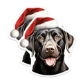 (2 Pack) Black Lab Christmas Magnets - Santa Hat Dog Decor - Labrador Holiday Art for Fridge - 5 Inches On Longest Side - Thick Durable Magnet - Made in USA - MAG30864