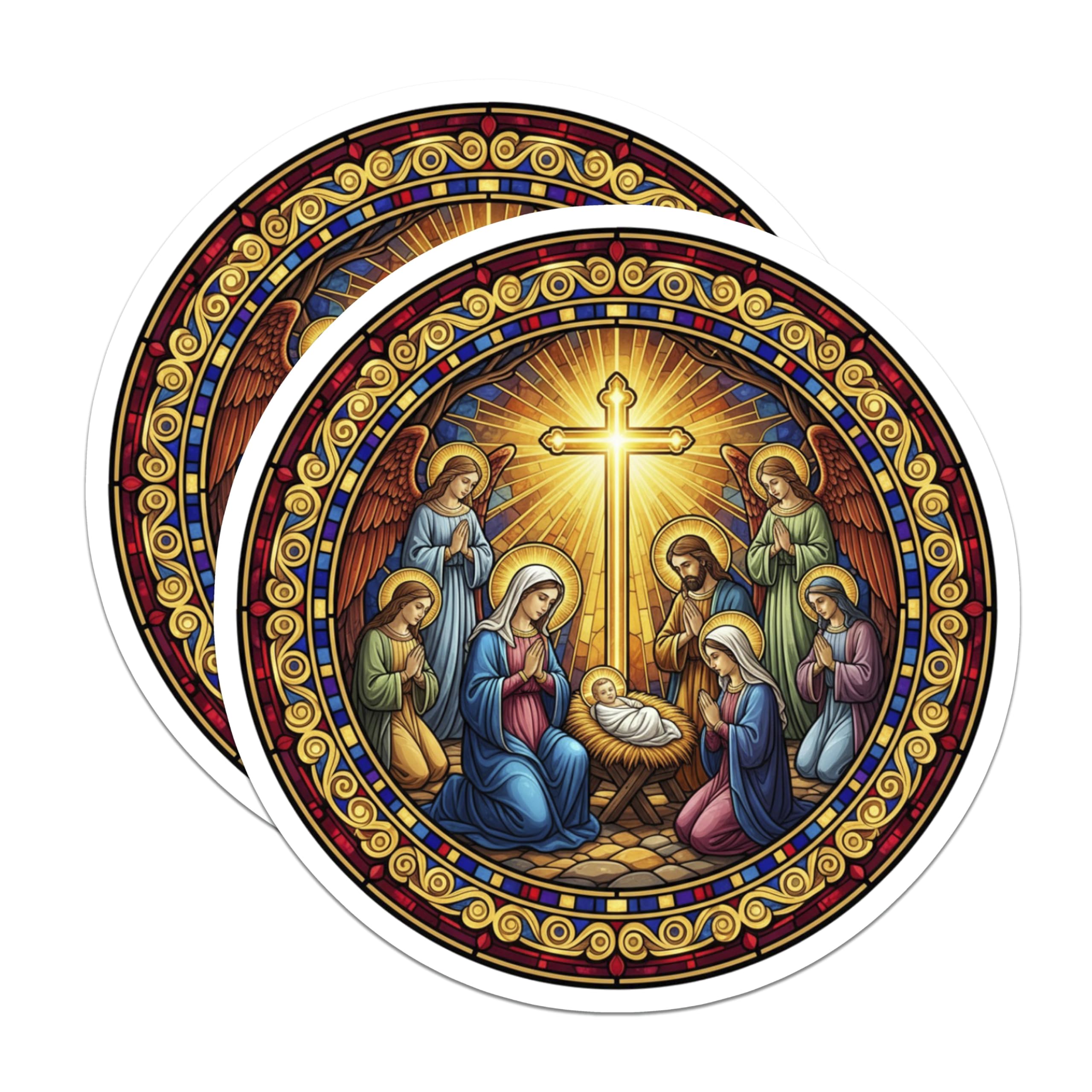 (2 Pack) Nativity Scene Magnets - Religious Christian Magnet - Holiday Home Decor - 5" On Longest Side - Premium Magnet - for Cars, Refrigerators, Toolboxes, Lockers - Made in USA - MAG17132