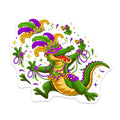 (2 Pack) Mardi Gras Alligator Stickers - Colorful Festival Stickers - Fun Celebration Stickers - 5" On Longest Side - Sticks to Smooth Flat Surfaces - Made in USA - BMCS9436
