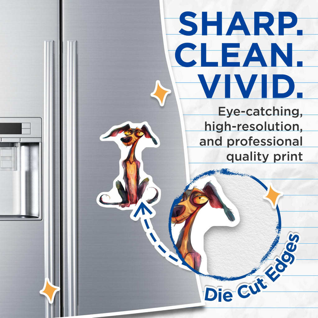 (2 Pack) Watercolor Dog Magnets - Whimsical Pet Art - Unique Dog Lover Display - Fridge Locker Decor - 5 Inches On Longest Side - Thick Durable Magnet - Made in USA - MAG29894