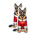 (2 Pack) German Shepherd Santa Magnets - Christmas Dog Lover - Holiday Decor for Pet Owners - 5 Inches On Longest Side - Thick Durable Magnet - Made in USA - MAG26881