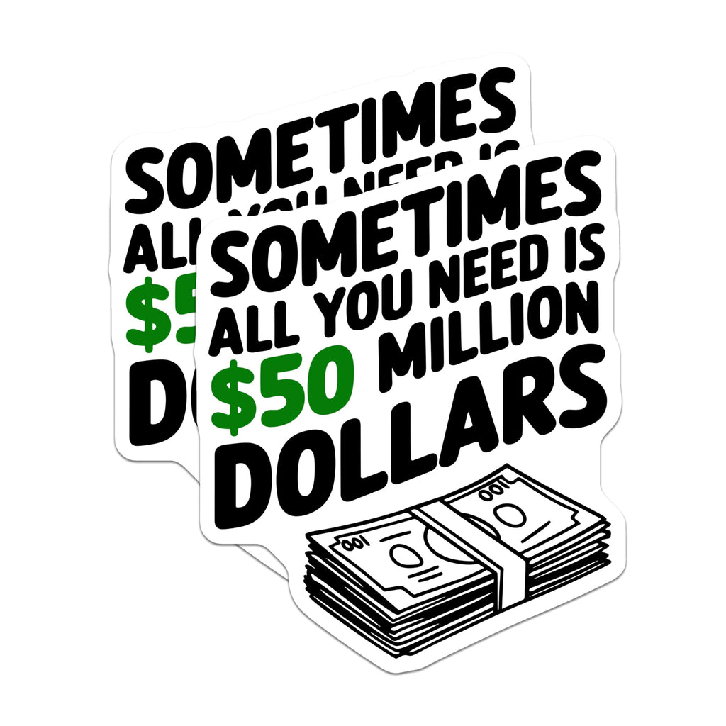 (2 Pack) Funny Money Quote Stickers - Humorous Wealth Saying - Motivational Finance Decal - 5" On Longest Side - Sticks to Smooth Flat Surfaces - Made in USA - BMCS5612