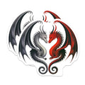 (2 Pack) Fantasy Dragon Magnets - Yin Yang Dragons Art - Mythical Creature Decor - Gothic Dragon Couple Fridge Magnet - Anniversary - 5" - Durable Magnet - Made in USA - MAG38055