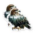 (2 Pack) Eagle Magnets - Majestic Bird Forest Art - Fridge Home Decor - 5" On Longest Side - Premium Magnet - for Cars, Refrigerators, Toolboxes, Lockers - Made in USA - MAG14016