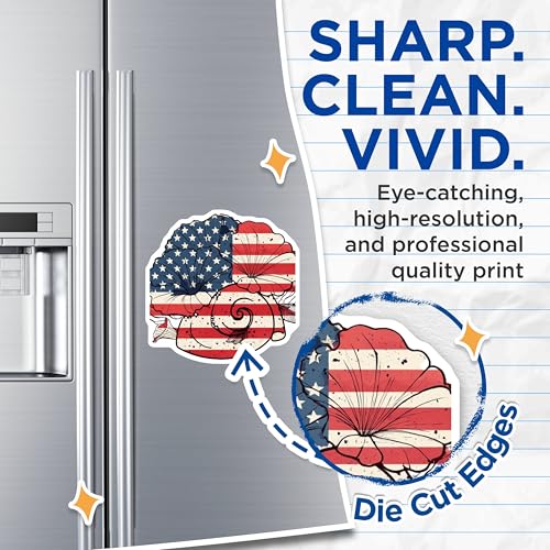 (2 Pack) USA Flag Seashell Magnets Magnets - Patriotic Beach Decor - Coastal Refrigerator Decorations - 5" On Longest Side - Made in USA - Sticks to Refrigerators & Metal Surfaces - MAG8990