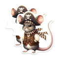 (2 Pack) Pirate Mouse Magnets - Cute Rodent Decor - Animal Lover's Refrigerator Magnets - 5" On Longest Side - for Cars, Fridges, Toolboxes - Made in USA - MAG7156