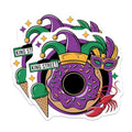 (2 Pack) King Street Mardi Gras Magnets - Jester Donut Magnet - New Orleans Theme Magnet - Ative Kitchen Magnets - 5" On Longest Side - for Cars, Fridges, Toolboxes - Made in USA - MAG3905